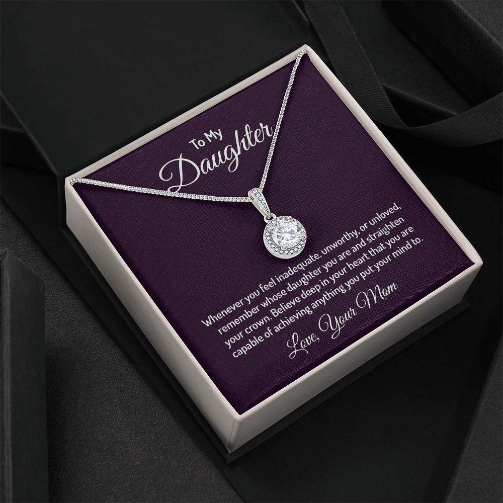 Eternal Hope Necklace for daughter, cubic zirconia pendant, gift from mom, 14k white gold finish.