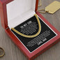 Cuban Link Chain gift for son from dad in luxury box with message card.