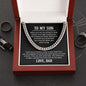Cuban Link Chain gift for son from dad in luxury box with inscription.