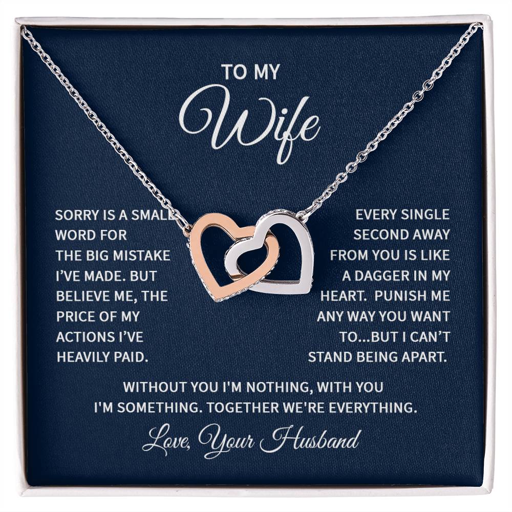 Interlocking Hearts Necklace -Interlocking Hearts Necklace - For Wife From Husband
