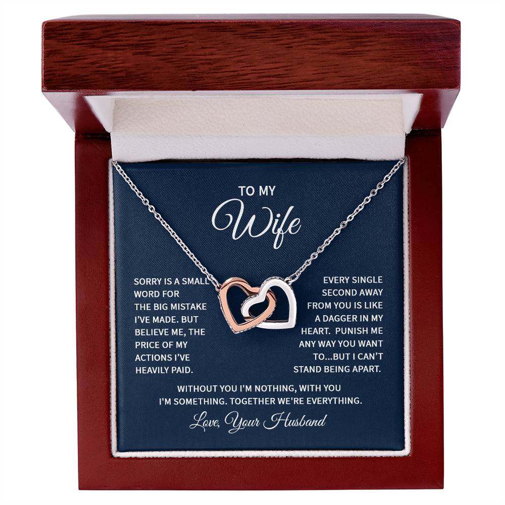 Interlocking Hearts Necklace -Interlocking Hearts Necklace - For Wife From Husband