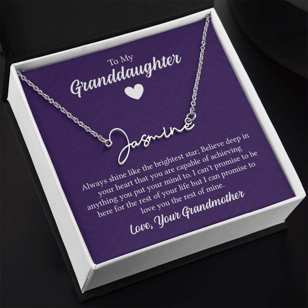 SignatureSignature Name Necklace - For Granddaughter From Grandmother