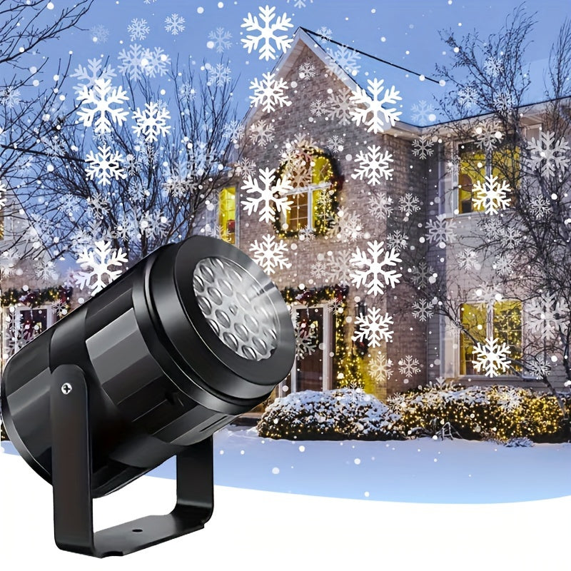 USB Snowflake Christmas Projector - Rotating Christmas Patterns, High-Quality LED Stage Light, Weather-Resistant Outdoor Holiday Illumination, Magical Snowflake Party Lamp, Bright Energy-Efficient Christmas Lighting for Home,