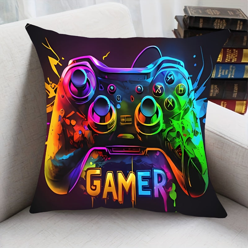 2pcs Soft & Cozy Gamer Headphone Design Plush Pillow Covers - 17.7"x17.7" Machine Washable, Hypoallergenic, and Gentle on Skin Home Decor for Living Room and Bedroom - Inserts Not Included
