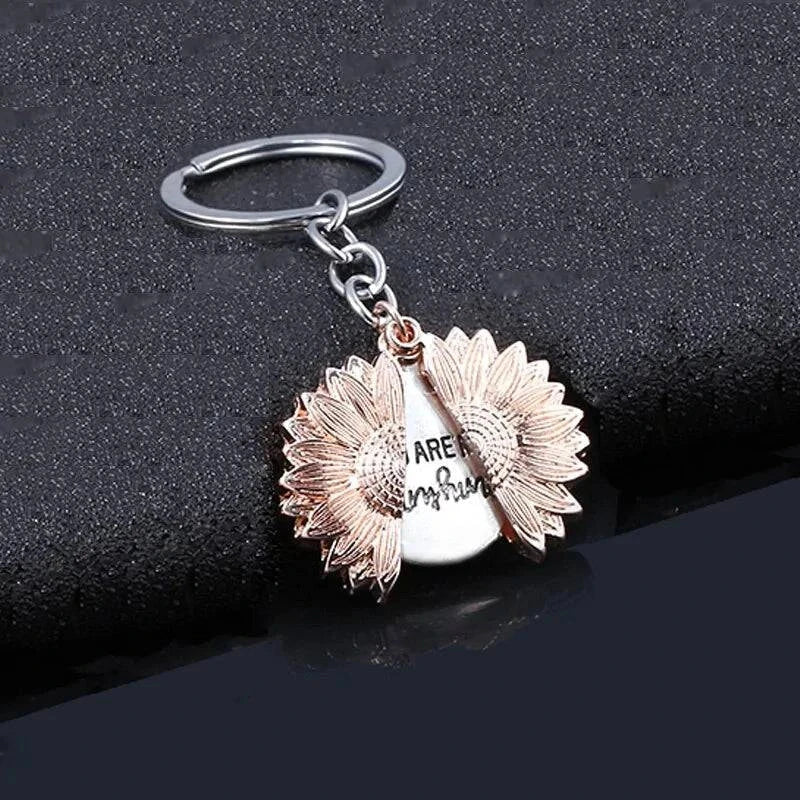 Sunflower necklace with hidden message, free offer.