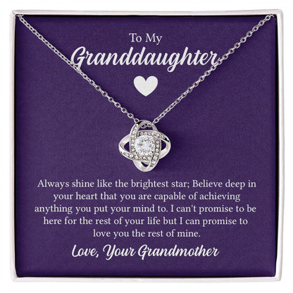Love Knot Necklace -Love Knot Necklace - For Granddaughter From Grandmother