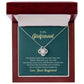 Love Knot Necklace with cubic zirconia in gift box, perfect for girlfriend.