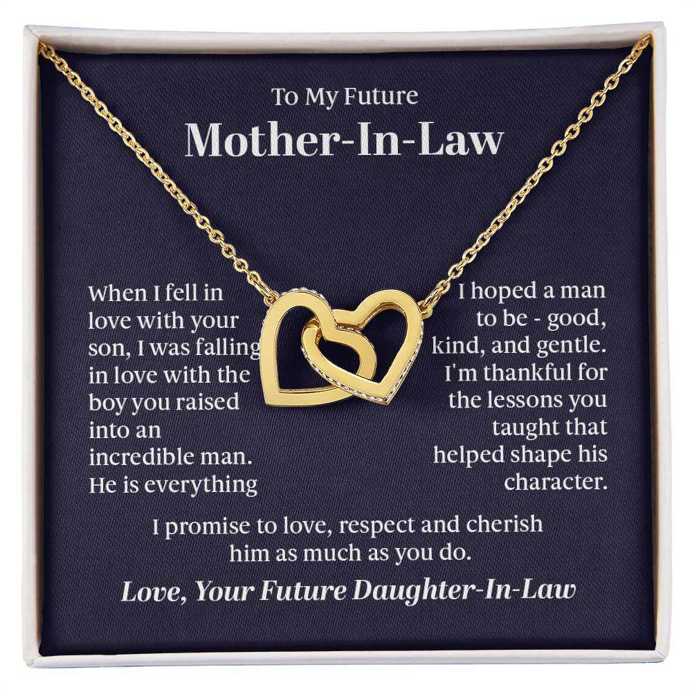 Interlocking Hearts Necklace -Interlocking Hearts Necklace - For Future Mother-in-Law