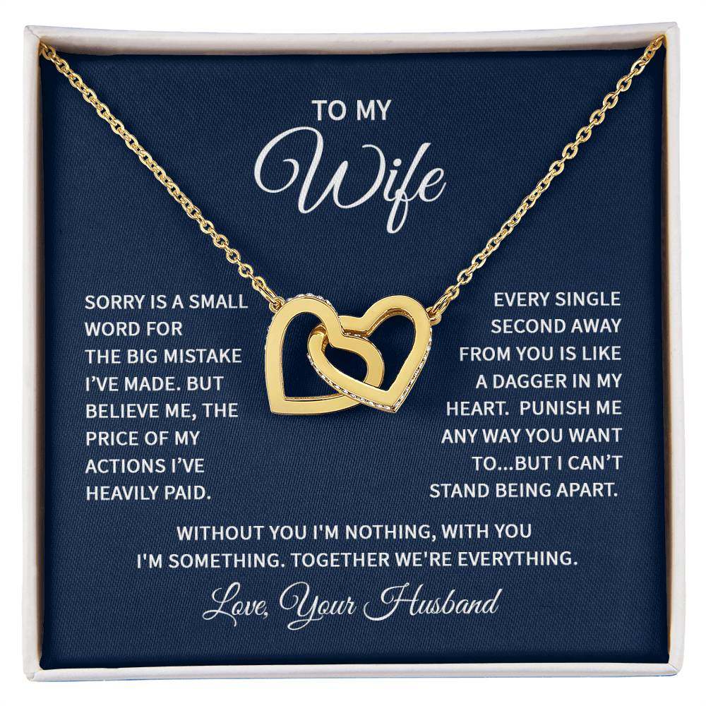 Interlocking Hearts Necklace -Interlocking Hearts Necklace - For Wife From Husband