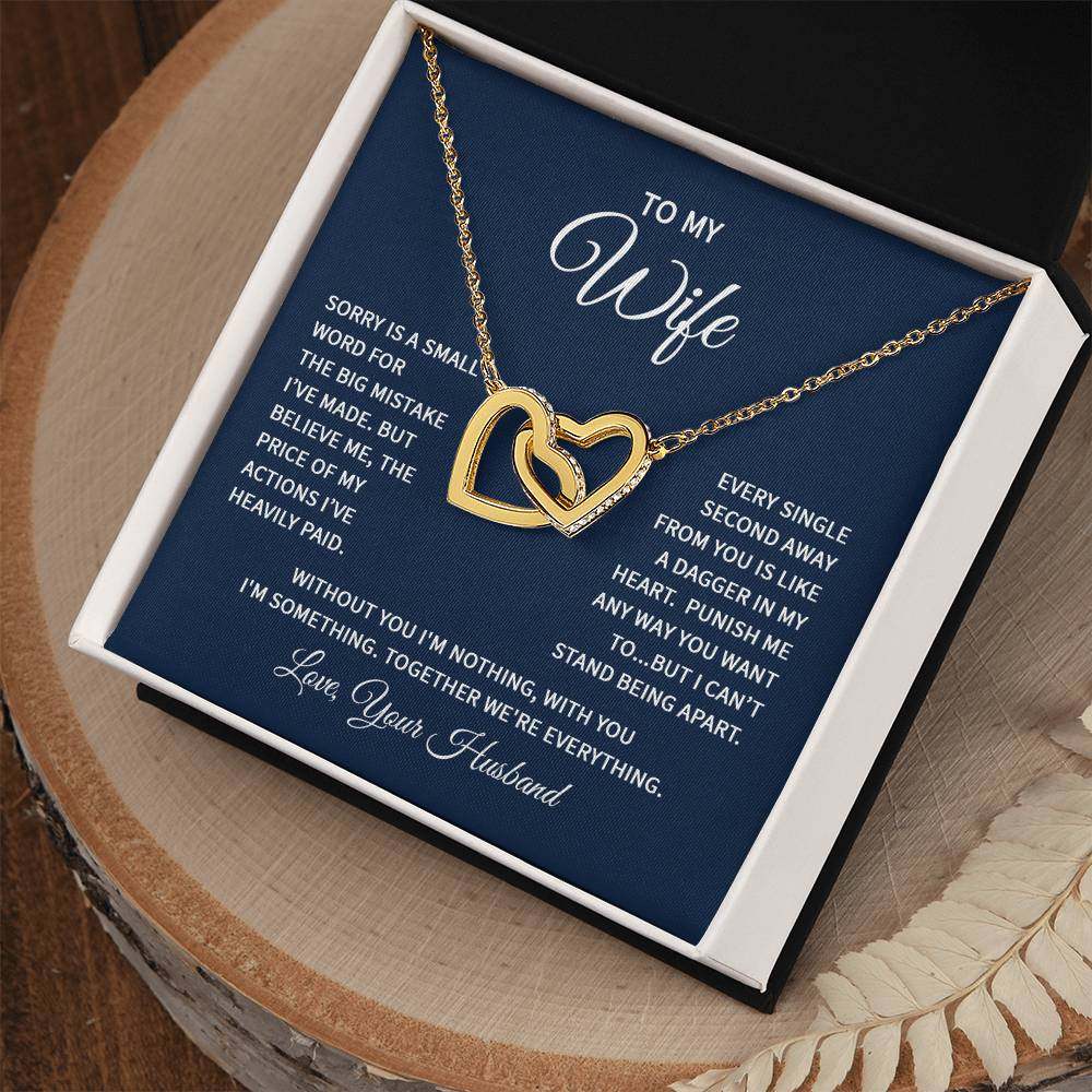 Interlocking Hearts Necklace -Interlocking Hearts Necklace - For Wife From Husband
