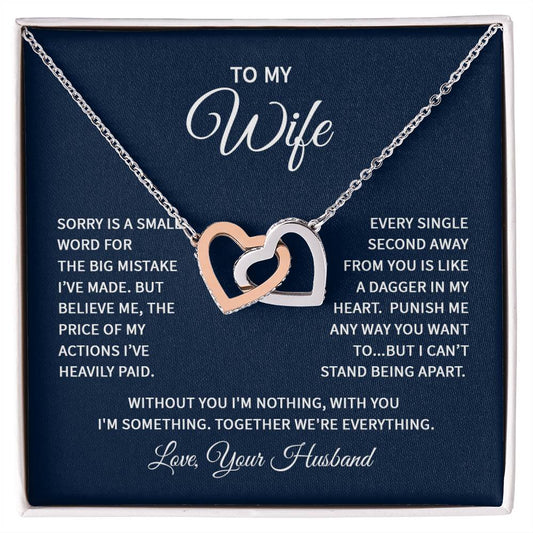 Interlocking Hearts Necklace -Interlocking Hearts Necklace - For Wife From Husband
