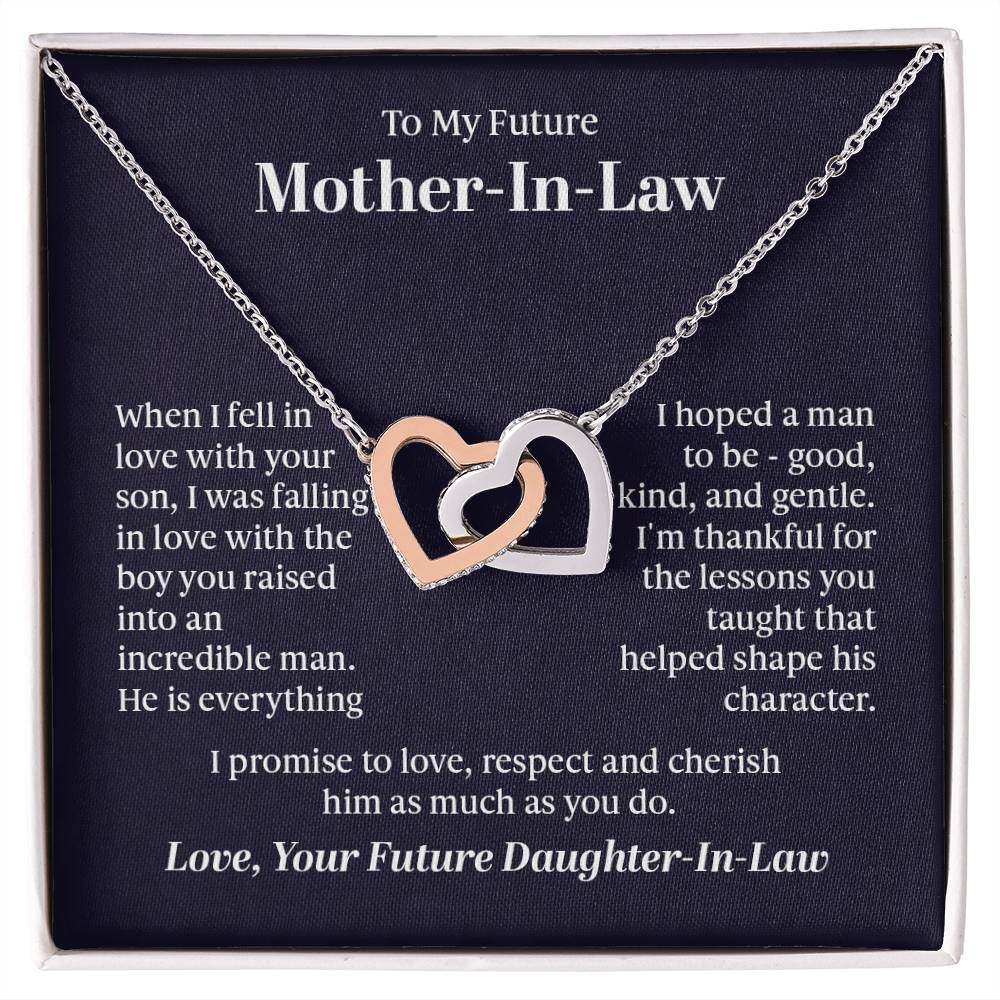 Interlocking Hearts Necklace -Interlocking Hearts Necklace - For Future Mother-in-Law