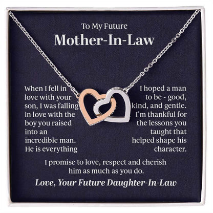 Interlocking Hearts Necklace -Interlocking Hearts Necklace - For Future Mother-in-Law