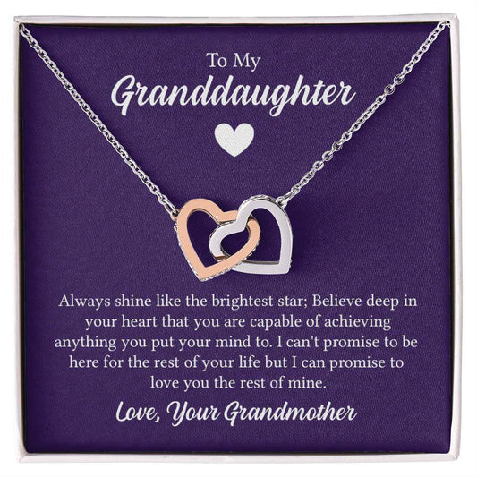 Interlocking Hearts Necklace -Interlocking Hearts Necklace - For Granddaughter From Grandmother