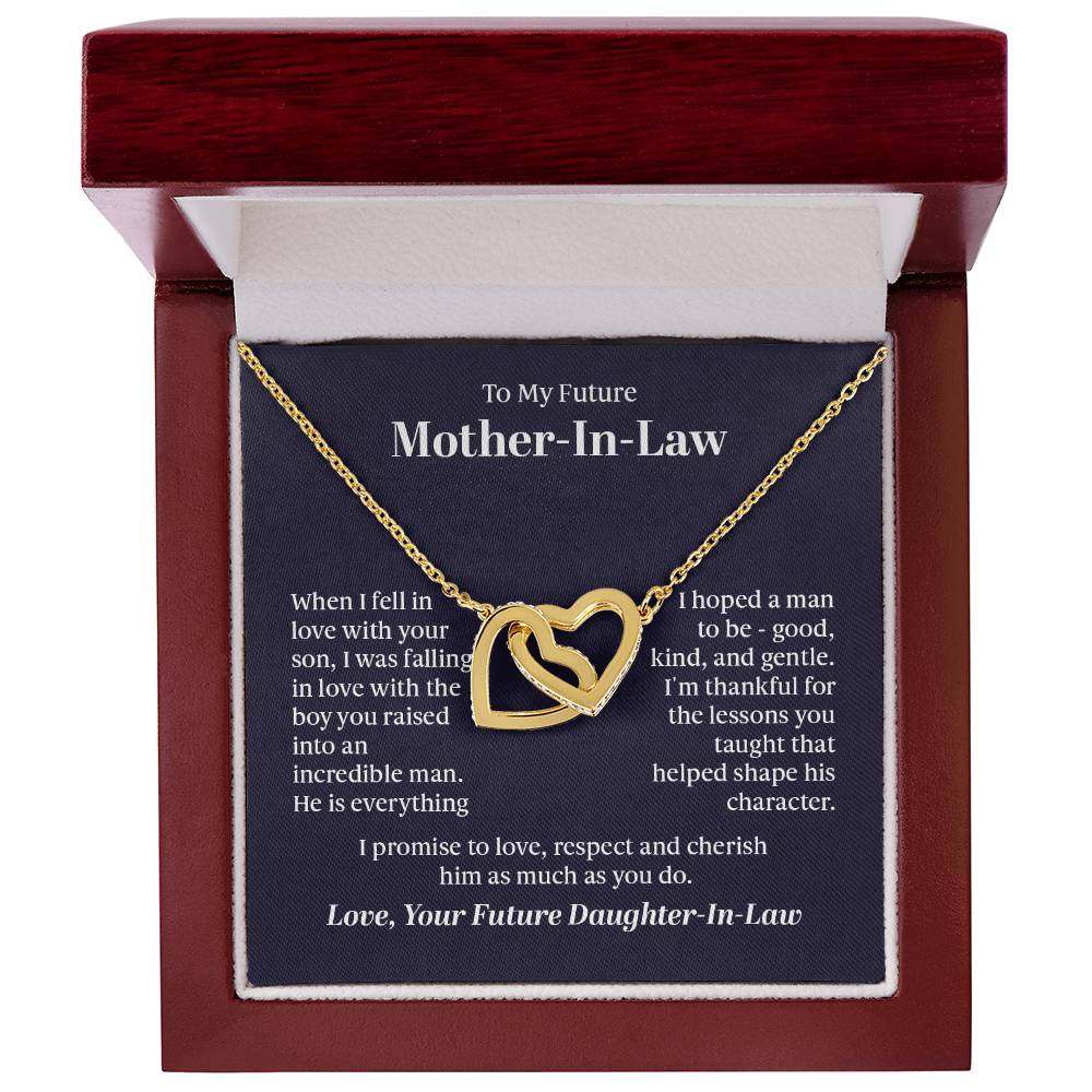 Interlocking Hearts Necklace -Interlocking Hearts Necklace - For Future Mother-in-Law