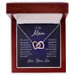 Interlocking Hearts Necklace for Mom from Son with Cubic Zirconia Crystals in Gift Box