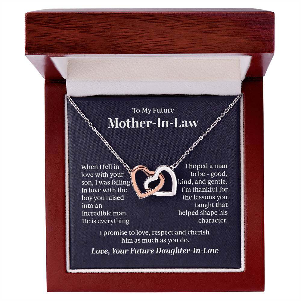 Interlocking Hearts Necklace -Interlocking Hearts Necklace - For Future Mother-in-Law