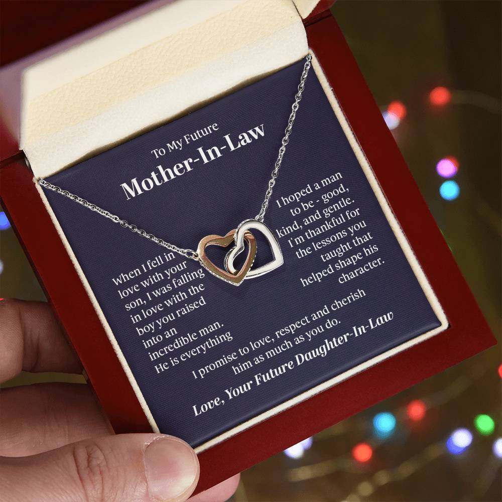 Interlocking Hearts Necklace -Interlocking Hearts Necklace - For Future Mother-in-Law