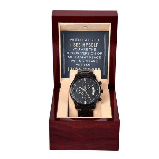 Black Chronograph Watch -Black Chronograph Watch - For Son When I See You