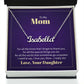 Custom name necklace for mom from daughter, personalized gift in box, cursive design.
