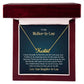Customised gold name necklace for mother-in-law in gift box.