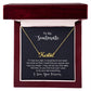 Custom name necklace for soulmate in gift box with gold finish and personalized engraving.