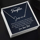Signature Name Necklace for Daughter, personalized gift from Dad, stainless steel with adjustable chain, in gift box.