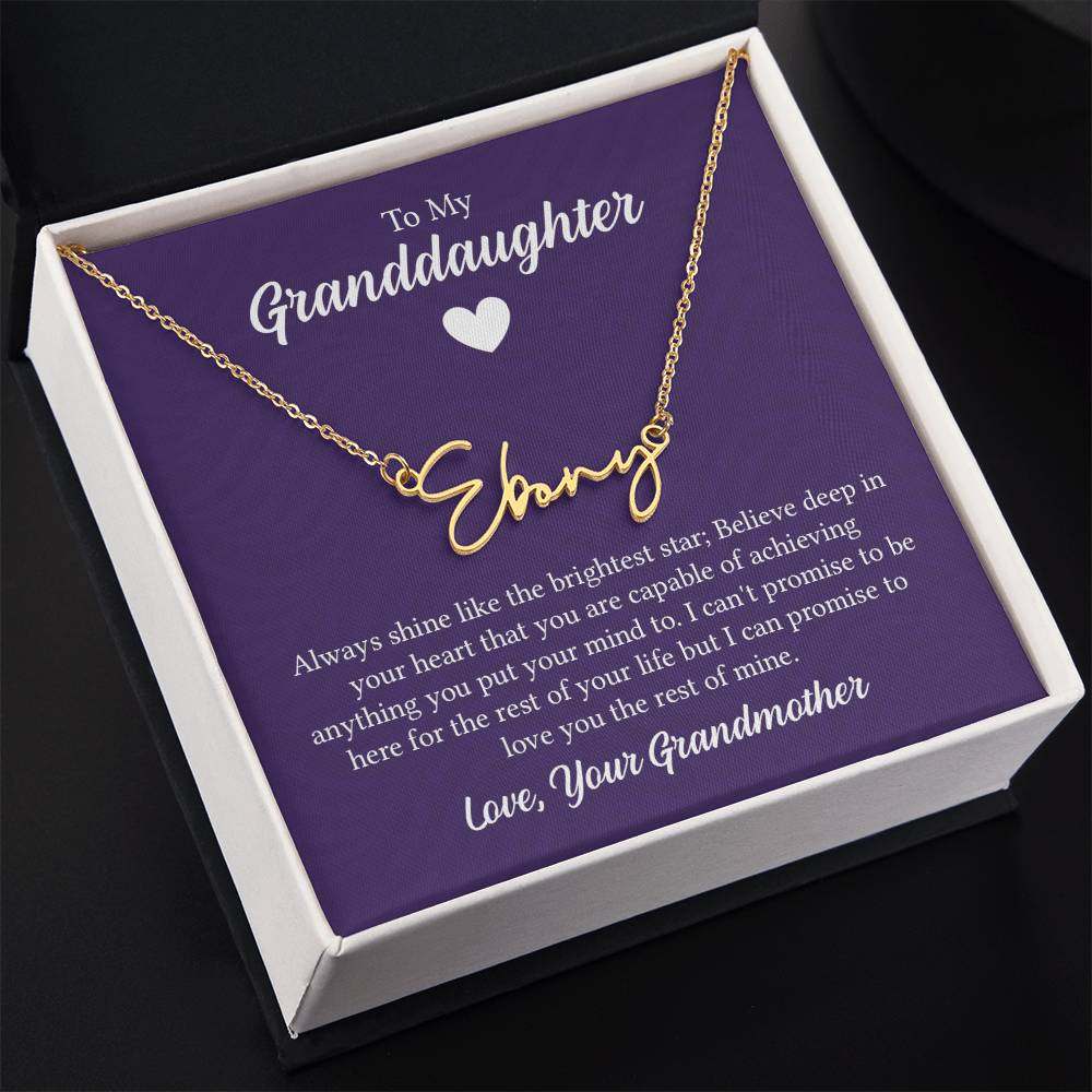 SignatureSignature Name Necklace - For Granddaughter From Grandmother