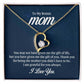 Forever Love Necklace with heart pendant and CZ crystal for Bonus Mom, gold finish.