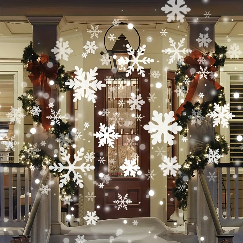 USB Snowflake Christmas Projector - Rotating Christmas Patterns, High-Quality LED Stage Light, Weather-Resistant Outdoor Holiday Illumination, Magical Snowflake Party Lamp, Bright Energy-Efficient Christmas Lighting for Home,