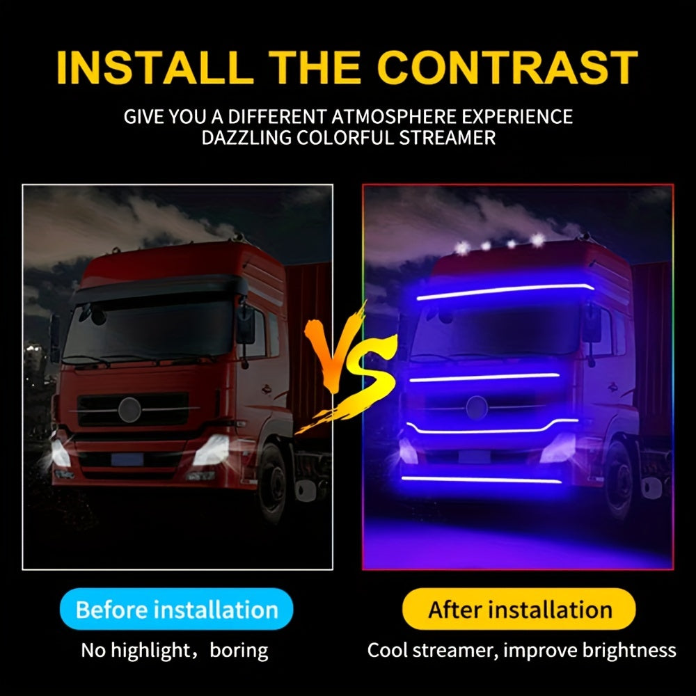 1pc for Truck 12V24V Colorful Running Lights Decorative Lights Ambient Lights Phantom Lights