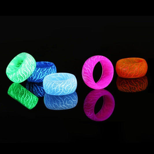 Luminous Love Glow Rings in vibrant colors including green, blue, pink, and orange.